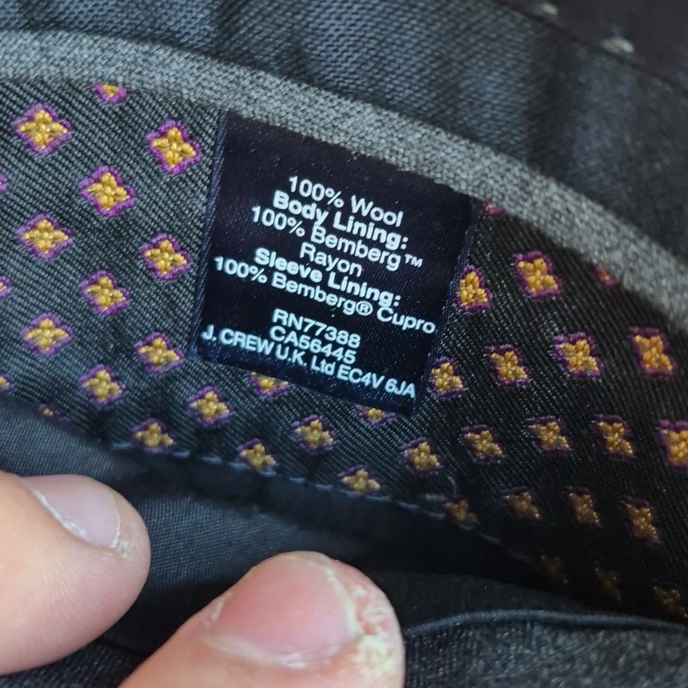J CREW Ludlow‎ Black Weave Loro Piana Cloth S120s Wool Sz 38 R Mens Sport Coat